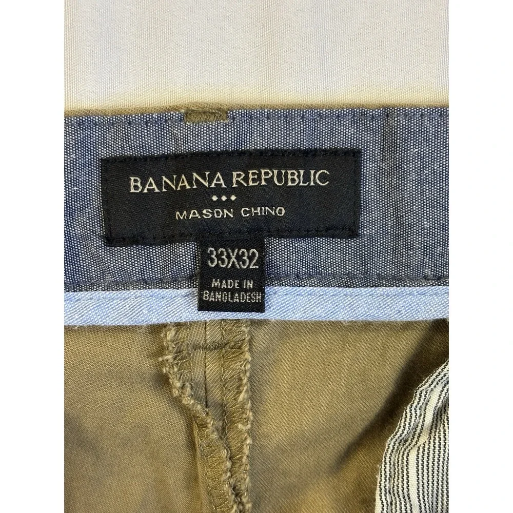Banana Republic Men's‎ 33X32 Khaki Mason Chino Pants Preppy Academia Casual